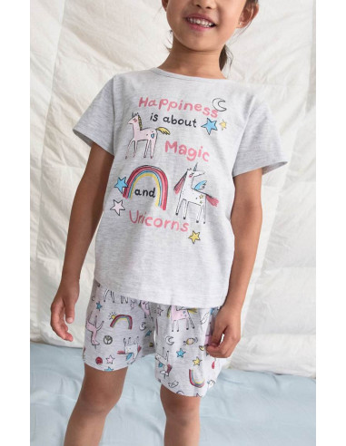 Pijama Corto Algodón Unicornios...