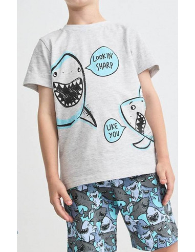 Pijama Corto Algodón Tiburón Tobogán...