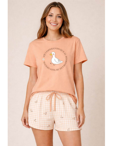 Pijama Corto Algodón Patito Little...