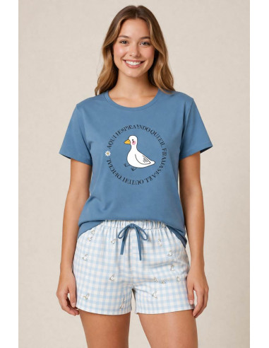 Pijama Corto Algodón Patito Little...