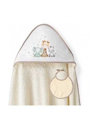 Capa + Gorro Baño Jirafa Interbaby 01252