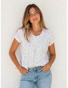 Blusa Manga Corta Topitos...