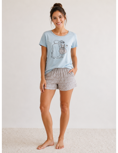 Pijama Corto Algodón Perrito Cue 36122