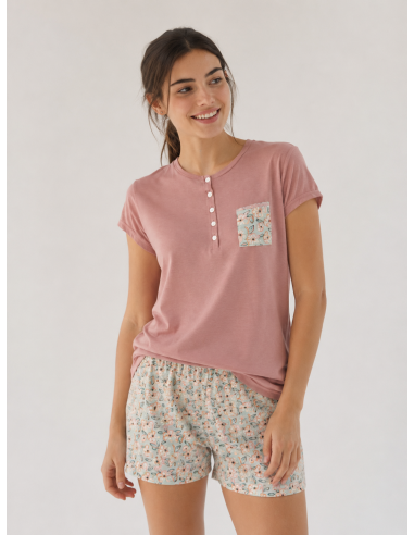 Pijama Corto Viscosa Flores Little...