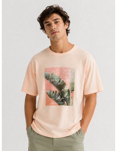 Camiseta Manga Corta Algodón Palmeras...