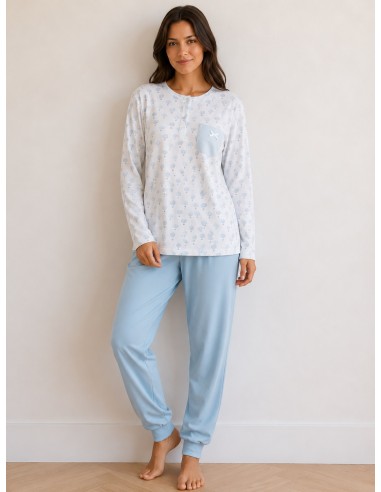 Pijama Largo Algodón Globos Leniss 80040
