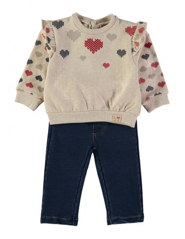 Sudadera Corazones + Pantalón Vaquero...