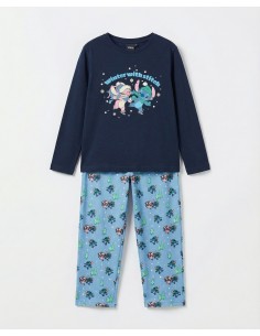 Pijama Largo Algodón Stitch...