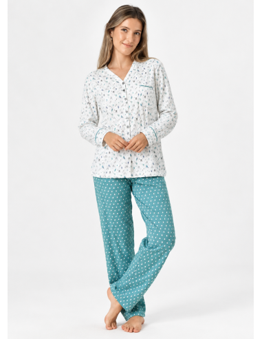 Pijama Largo Algodón Bosque Leniss 70049
